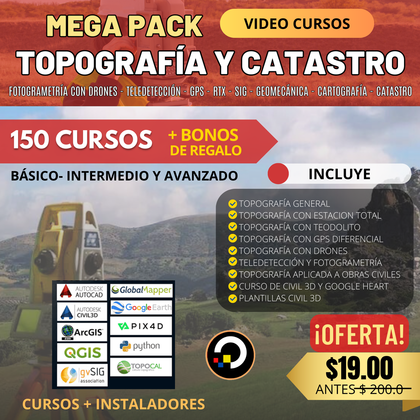 COLECCIÓN DE LOS MEJORES CURSOS DE TOPOGRAFÍA