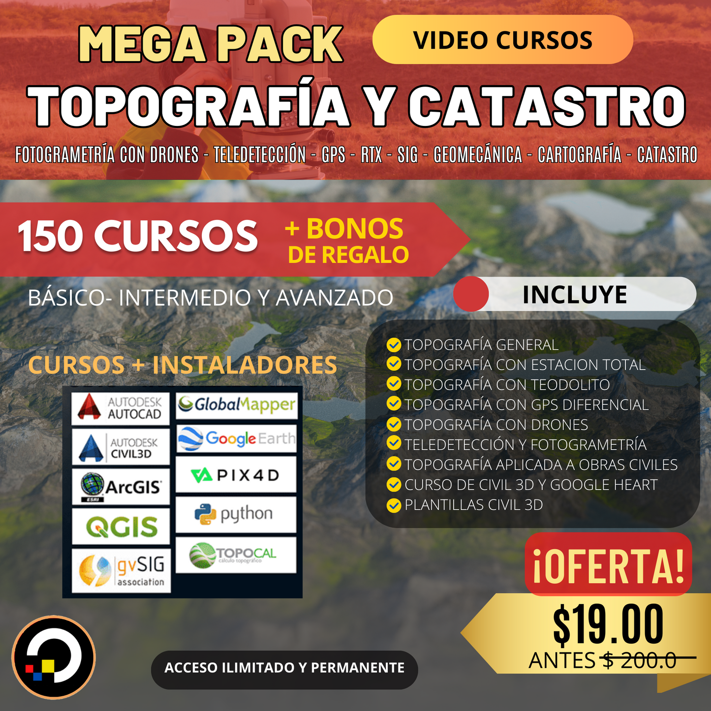 COLECCIÓN DE LOS MEJORES CURSOS DE TOPOGRAFÍA