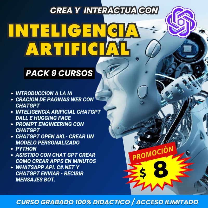 MEGA PACK 4 X 1 PROGRAMACION + IA + MACHINE LEANING